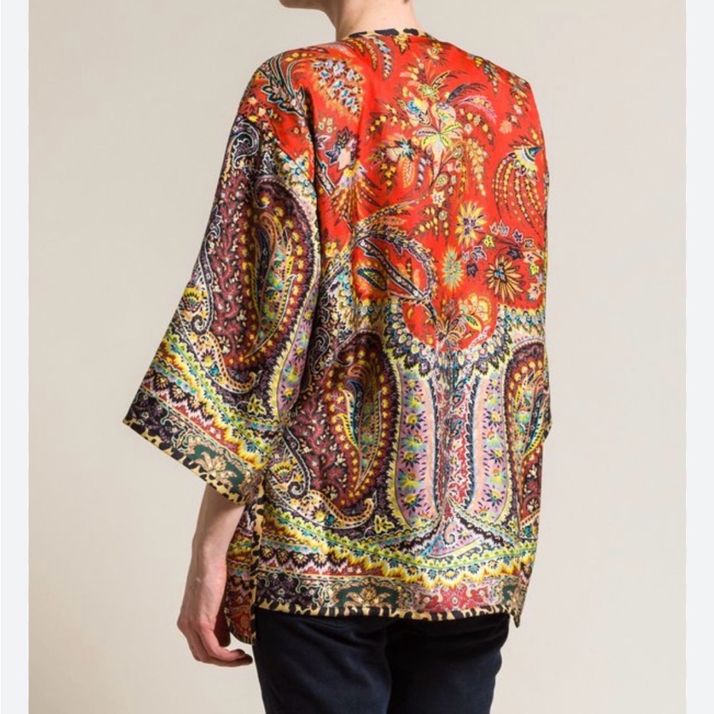 Etro Colorful Reversible Silk Print Jacket M - Picture 3 of 8